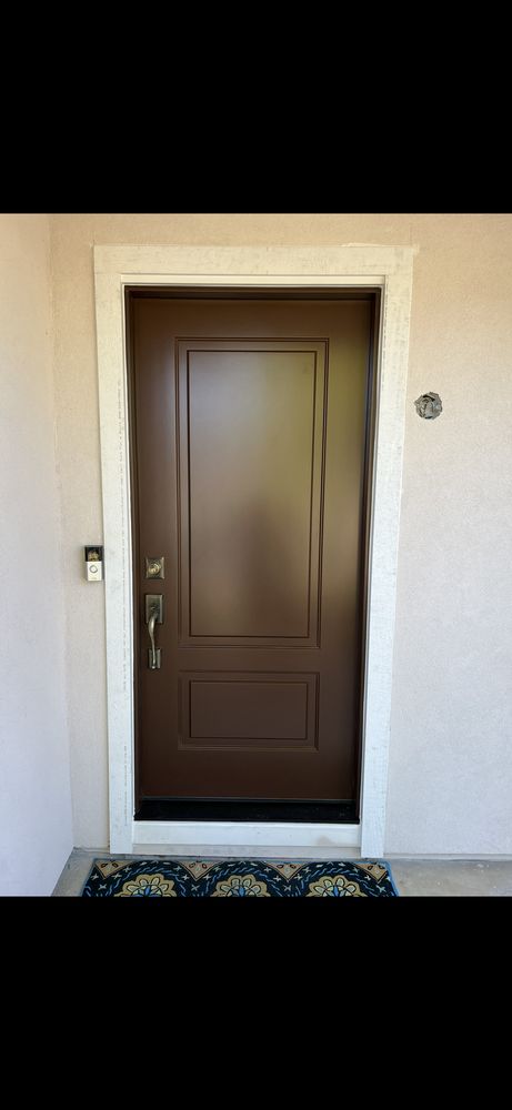 Black exterior entry door installation East Bay